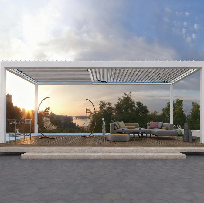 Smart Garden Construct - Pergola Aluminium Venetian, Paviliun Ruang Berjemur