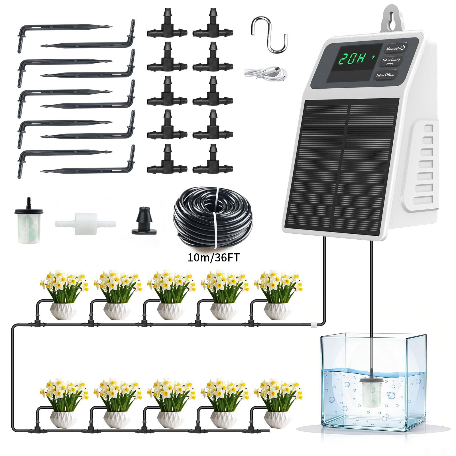 Smart Garden Tower - Sistem Irigasi Tetes Tenaga Surya yang