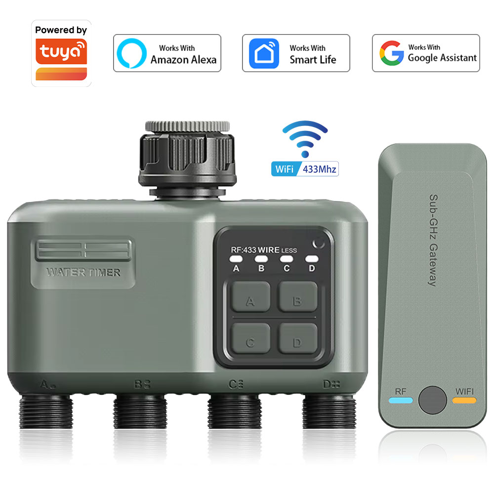 Smart Garden Home - Timer Air Digital 4 Outlet untuk