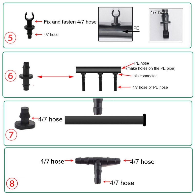 50pcs Konektor Irigasi Tetes T - Smart Garden Tower ulasan dan harga