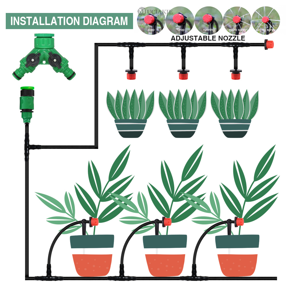 50-5M 1/4 inci selang dripper  - Smart Garden Tower ulasan dan harga